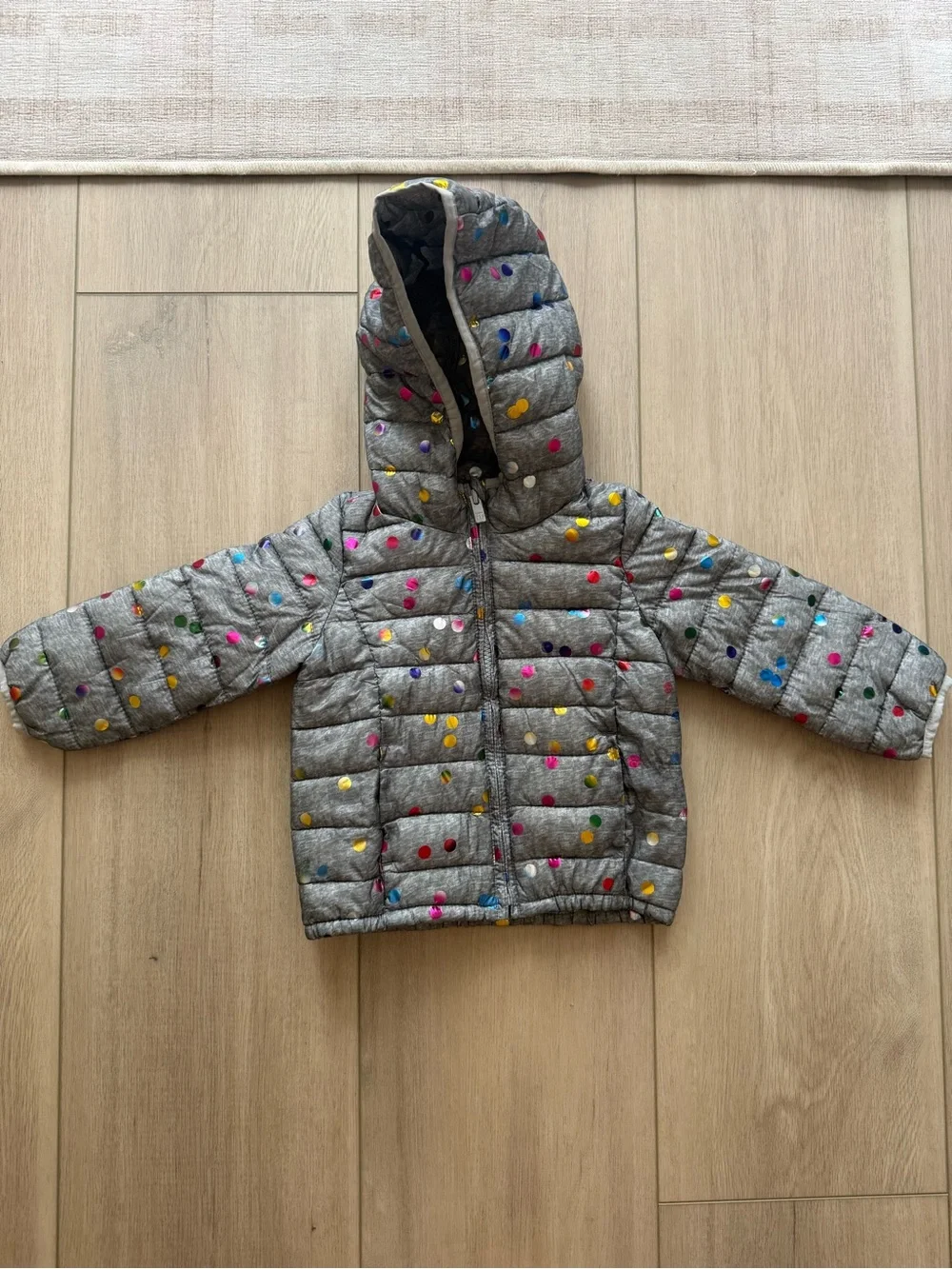 Baby Gap Toddler Puffer Jacket with Multicolor Polka Dots
